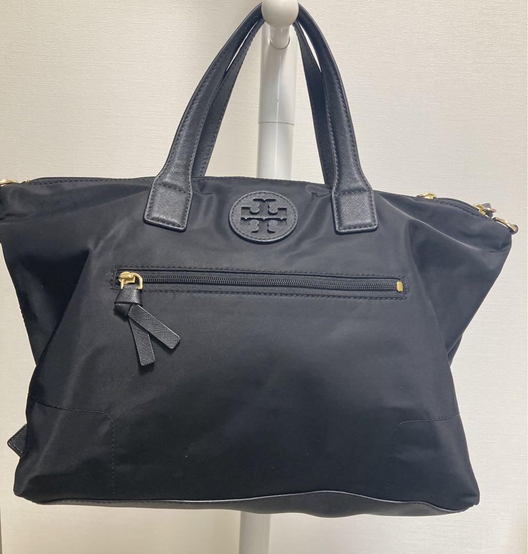 トリーバーチ　トートバッグ ブラック ナイロン レザー