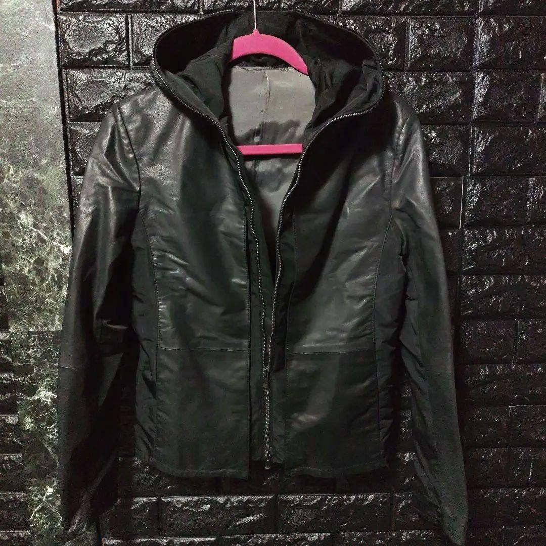 美品コムサデモードコムサメン 羊革 フーデッドジャケット＆羊革ベスト　２点セット