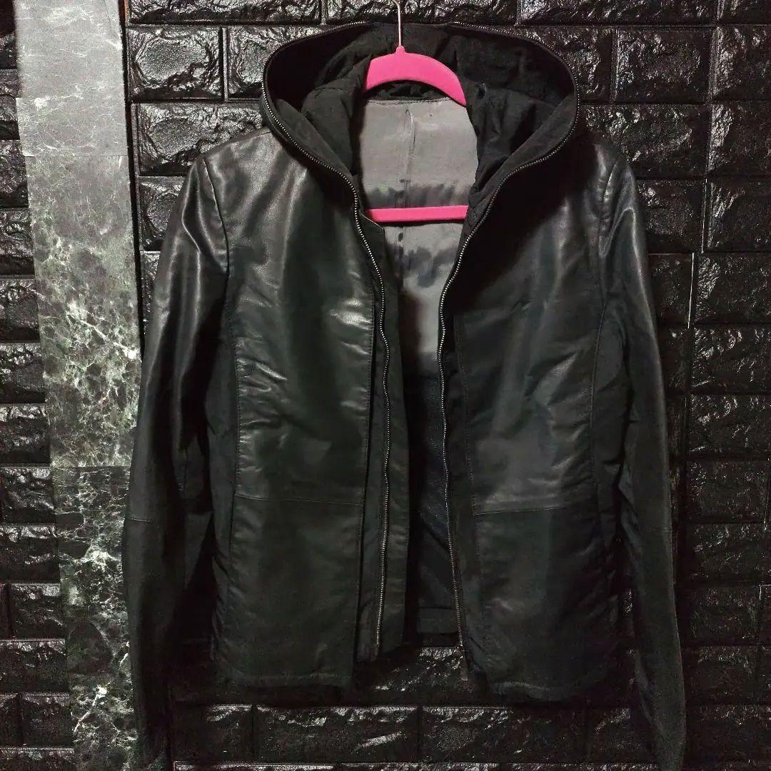 美品コムサデモードコムサメン 羊革 フーデッドジャケット＆羊革ベスト　２点セット