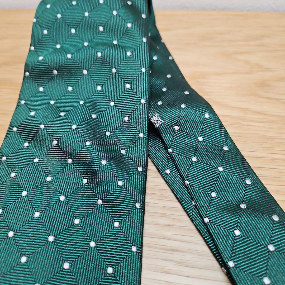 美品 希少【 BURBERRY LONDON 】ネクタイ✨ドット GREEN