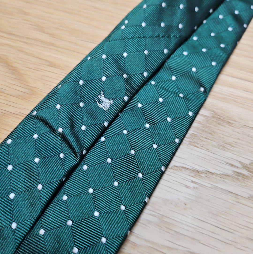 美品 希少【 BURBERRY LONDON 】ネクタイ✨ドット GREEN