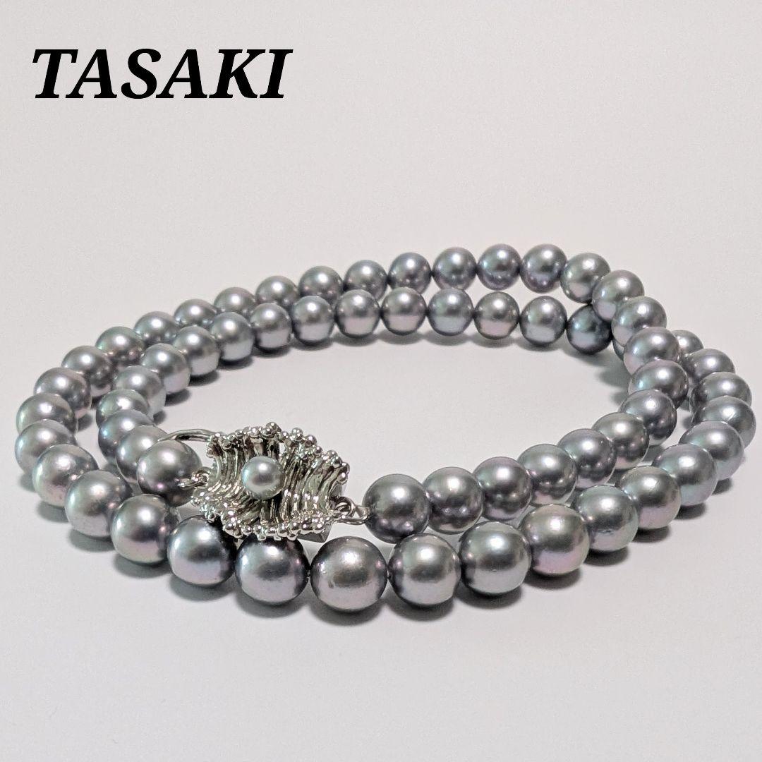美品✨️TASAKI あこや真珠 パールネックレス ロゴ刻印 照り