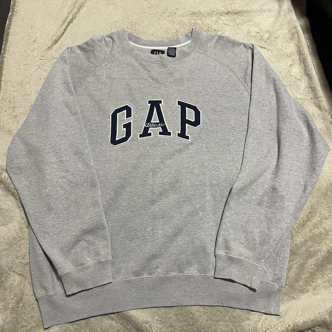 90s OLD GAP スウェット 前Vガゼット グレー デカタグ