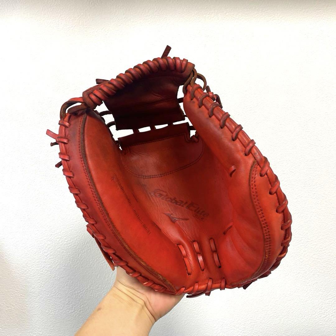ミズノ グローバルエリート 型抜群 即戦力 美品 軟式 少年 キャッチャーミット
