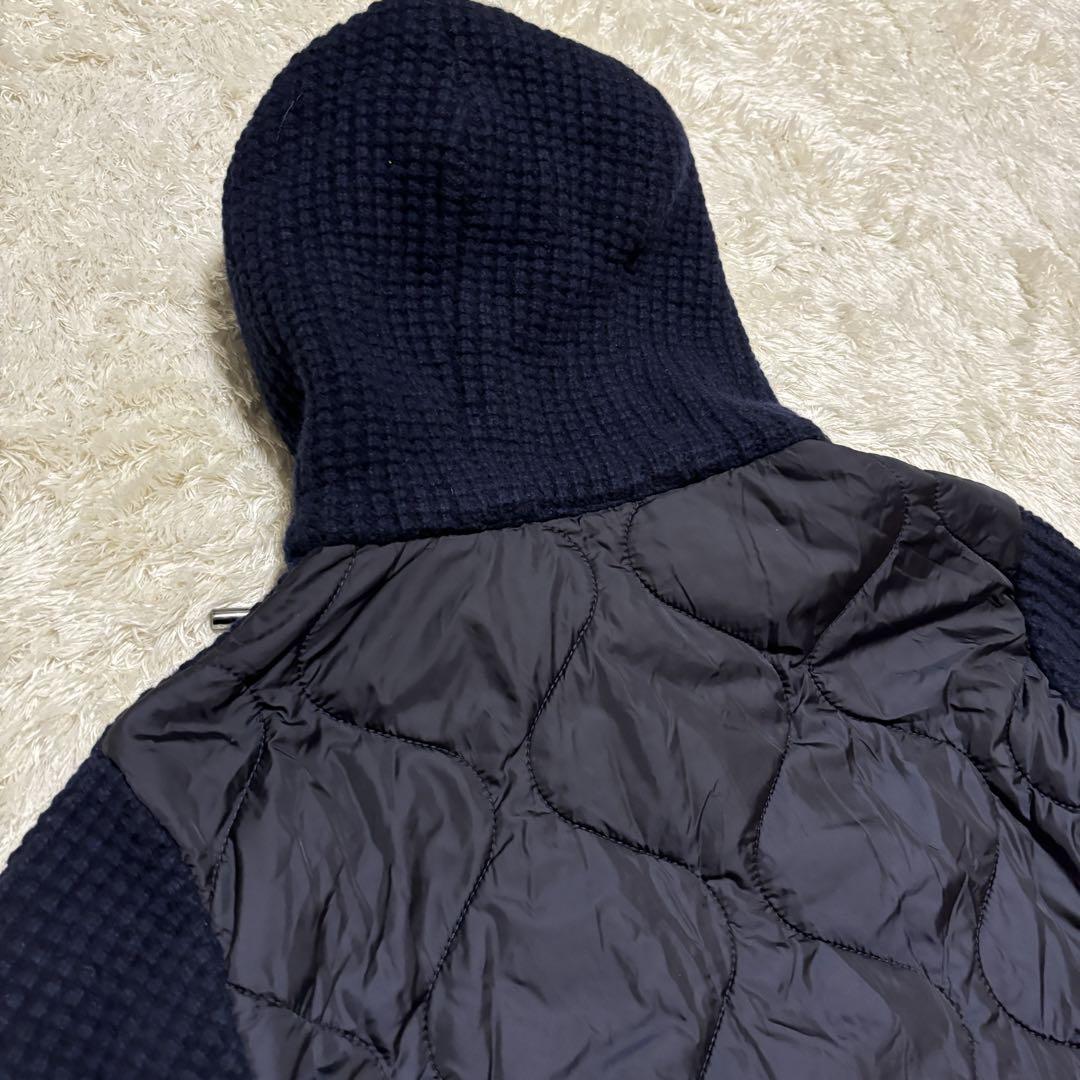 極美品✨MONCLER MAGLIA ウール切り替え　パーカー　ネイビー　S 極美品✨MONCLER MAGLIA ウール切り替え パーカー ネイビー S