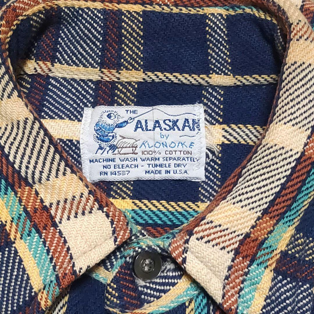 90s Vintage THE ALASKAN チェックシャツ 織柄 長袖シャツ