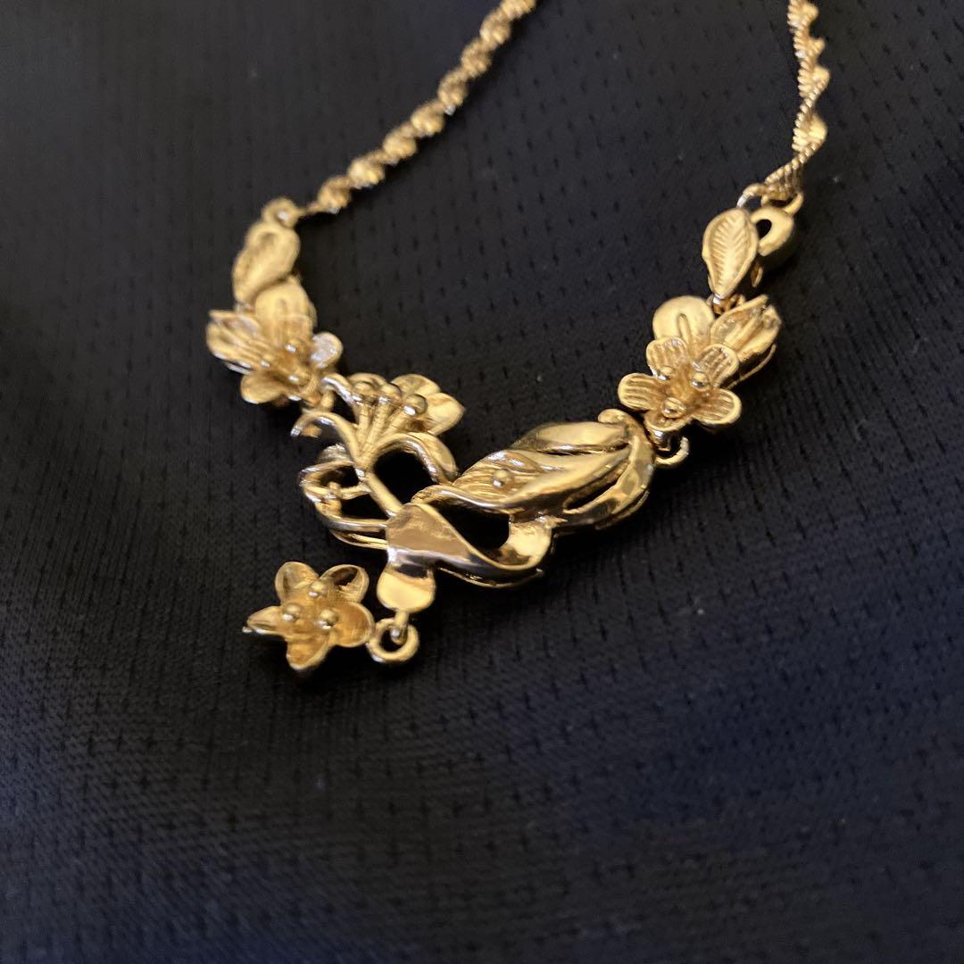２４金Gold filled 花のネックレス ゴールド999