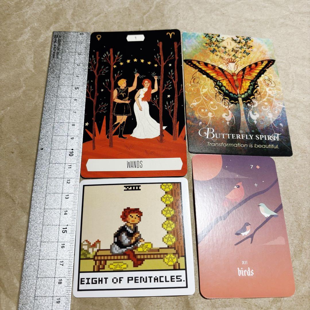 ジャンクジャーナル素材/占いカード10種各1枚/タロット、オラクル、ルノルマン③