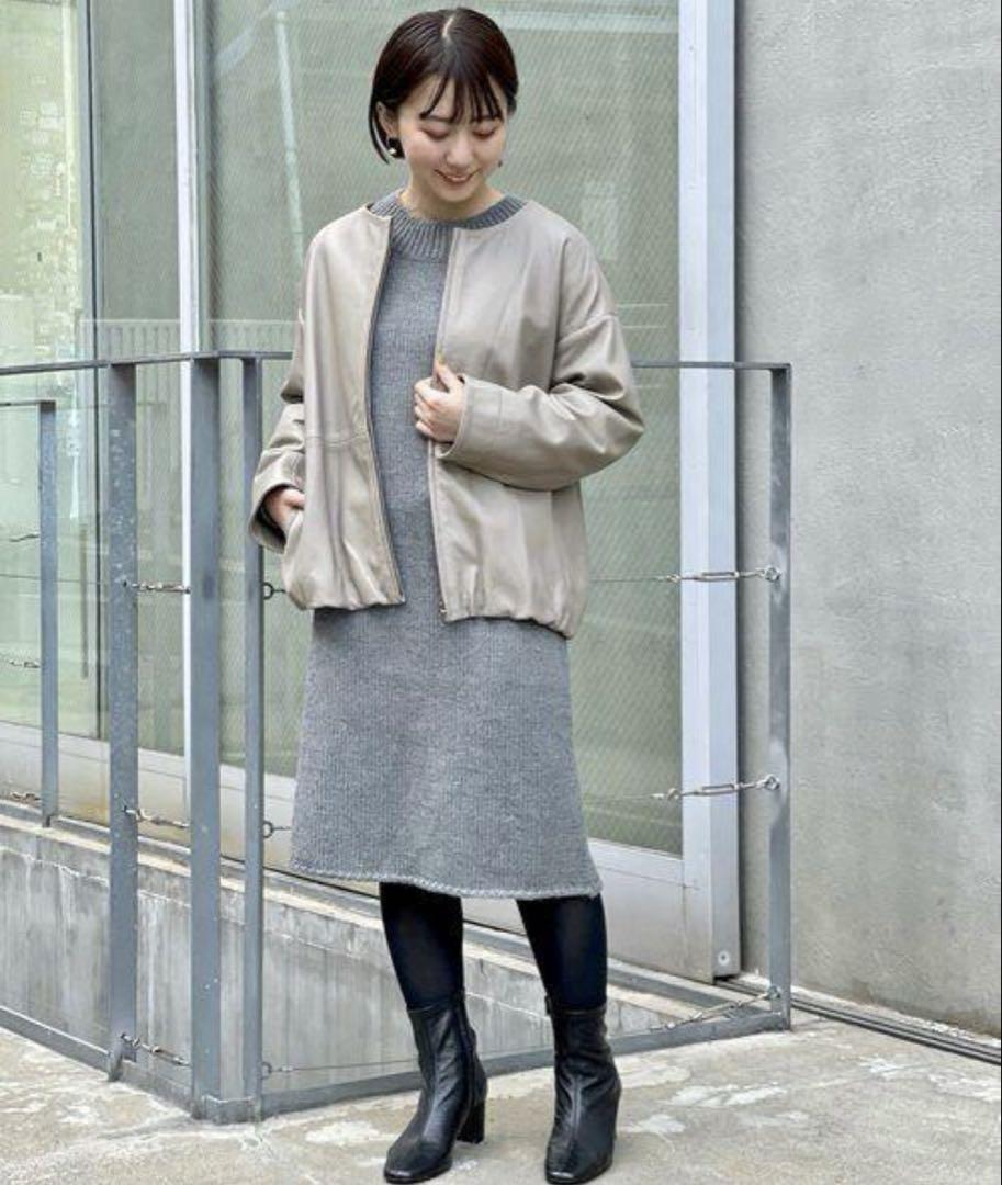 【未使用品】BEARDSLEY(ビアズリー) ラムレザーブルゾン ベージュ
