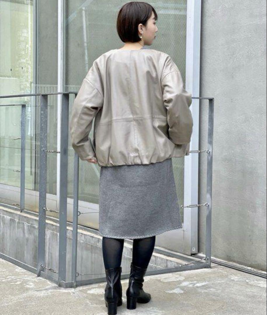 【未使用品】BEARDSLEY(ビアズリー) ラムレザーブルゾン ベージュ