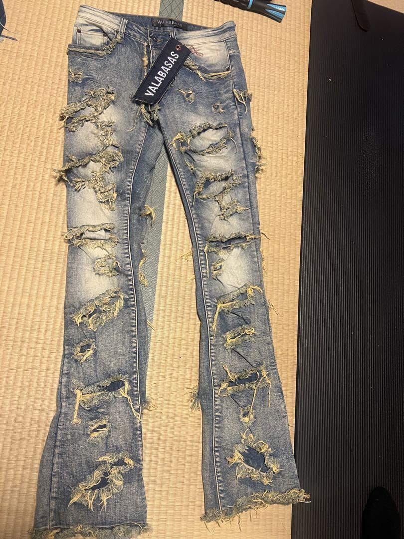 VALABASAS バラバサス クラッシュ デニム パンツ 30 ブーツ VALABASAS バラバサス クラッシュ デニム パンツ 30 ブーツ