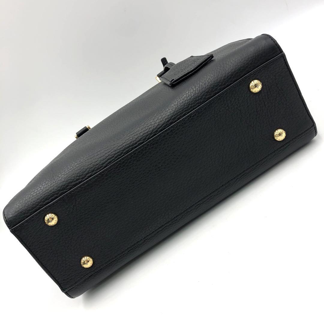 極美品 ココセリュクスゴールド 2way ショルダーバッグ シボ革 ブラック 極美品 ココセリュクスゴールド 2way ショルダーバッグ シボ革