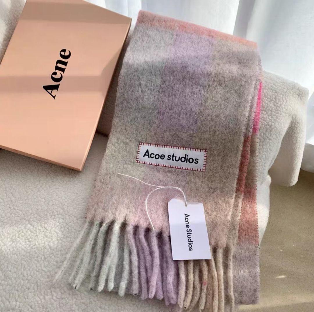 新品未使用 Acne Studios ストライプマフラー グラデーションピンク