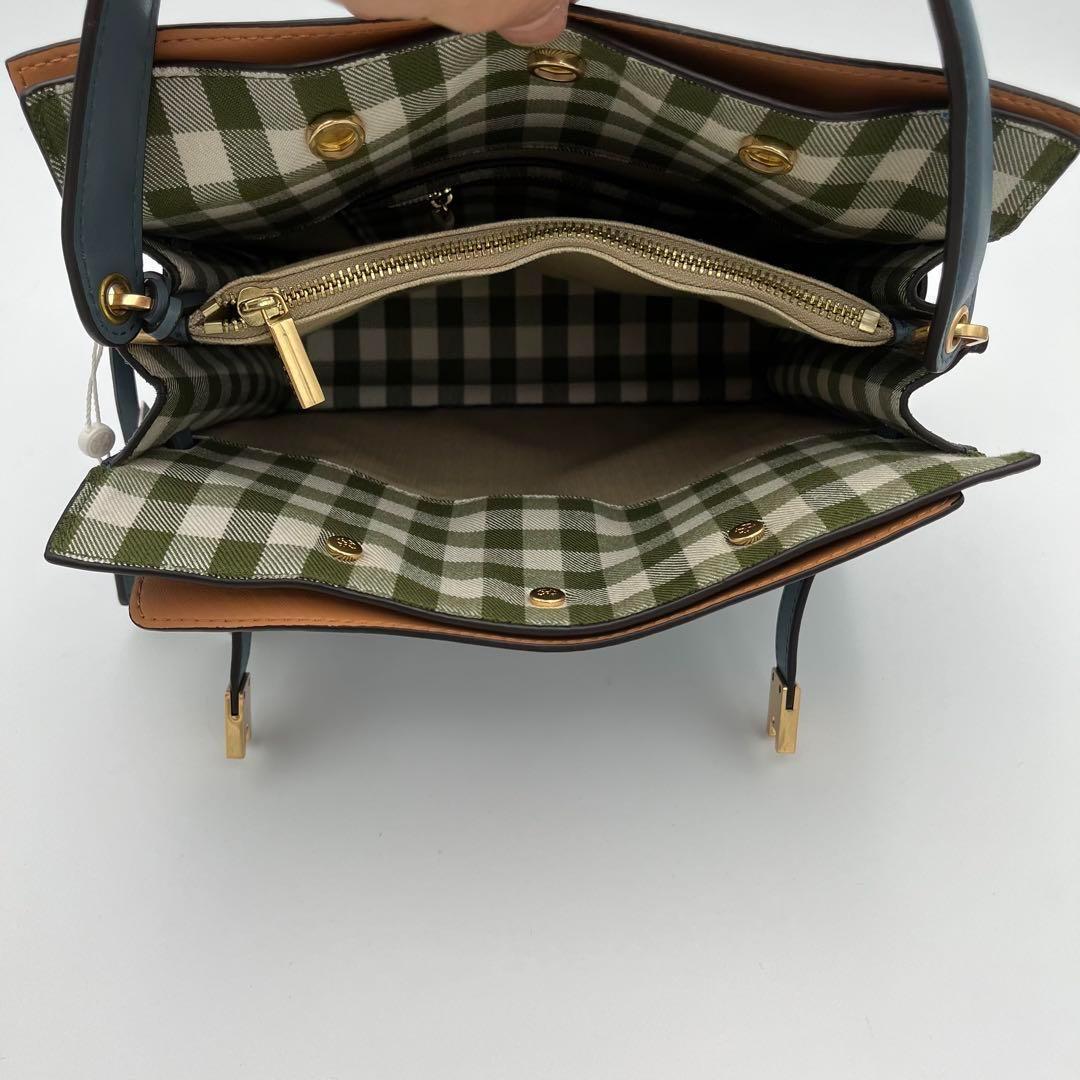 希少 極美品 トリーバーチ リーラジウィル 2way ショルダーバッグ 水色 画像10