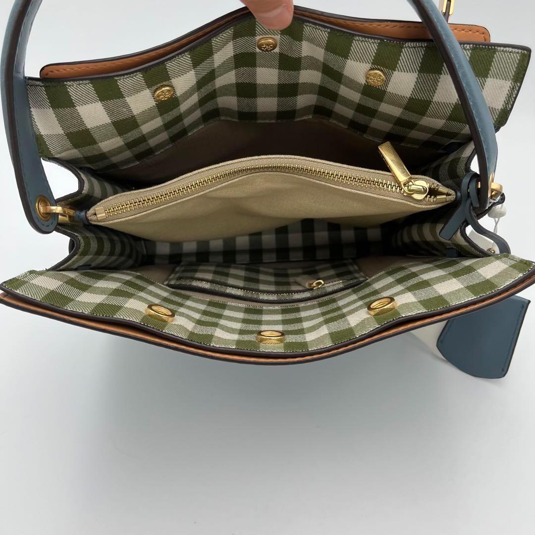 希少 極美品 トリーバーチ リーラジウィル 2way ショルダーバッグ 水色 画像11