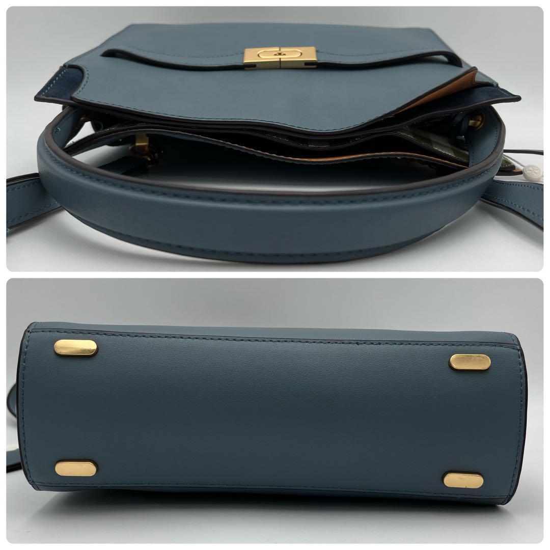 希少 極美品 トリーバーチ リーラジウィル 2way ショルダーバッグ 水色 画像9