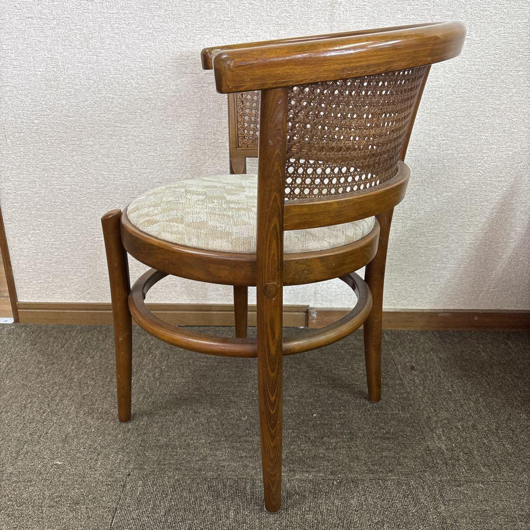 【着後レビューで 送料無料】 カリモク家具 ラウンド椅子 椅子・チェア ① 背もたれ ラタン 籐編み 椅子