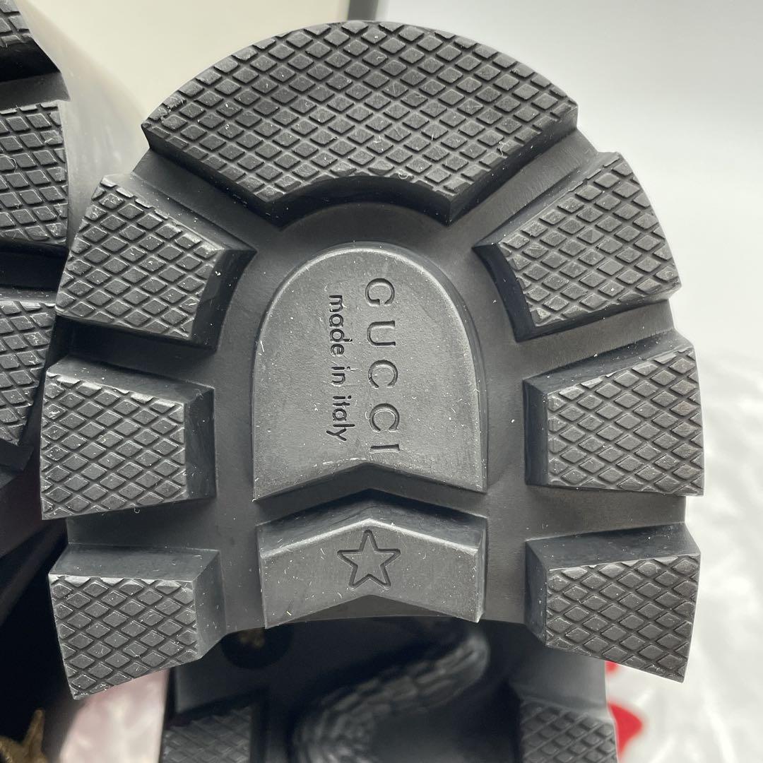 M52】美品 GUCCI グッチ コンバットブーツ ハチ スター レザー