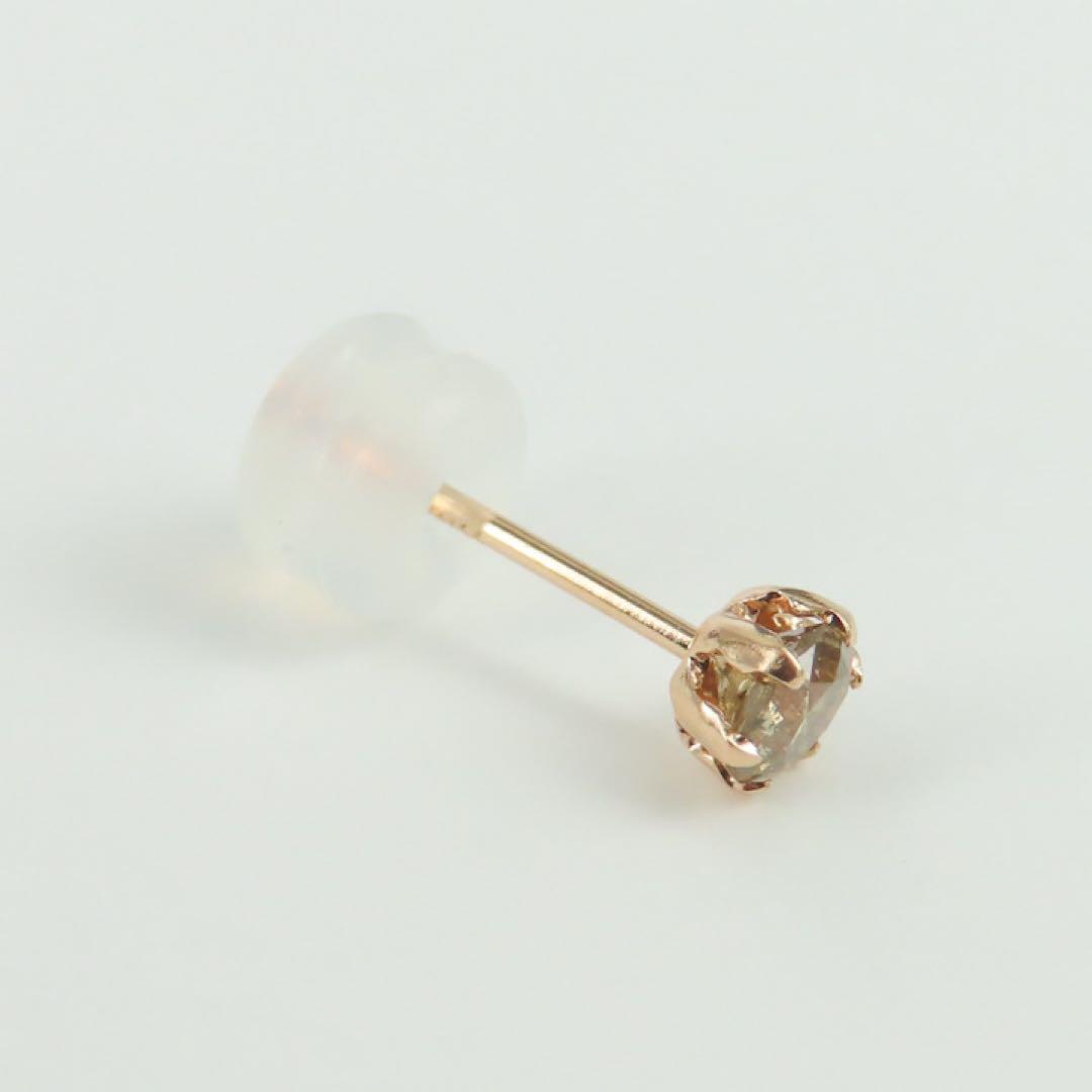 K18PG 天然ダイヤモンド0.15ctピアス　片耳のみ　新品　お買い得
