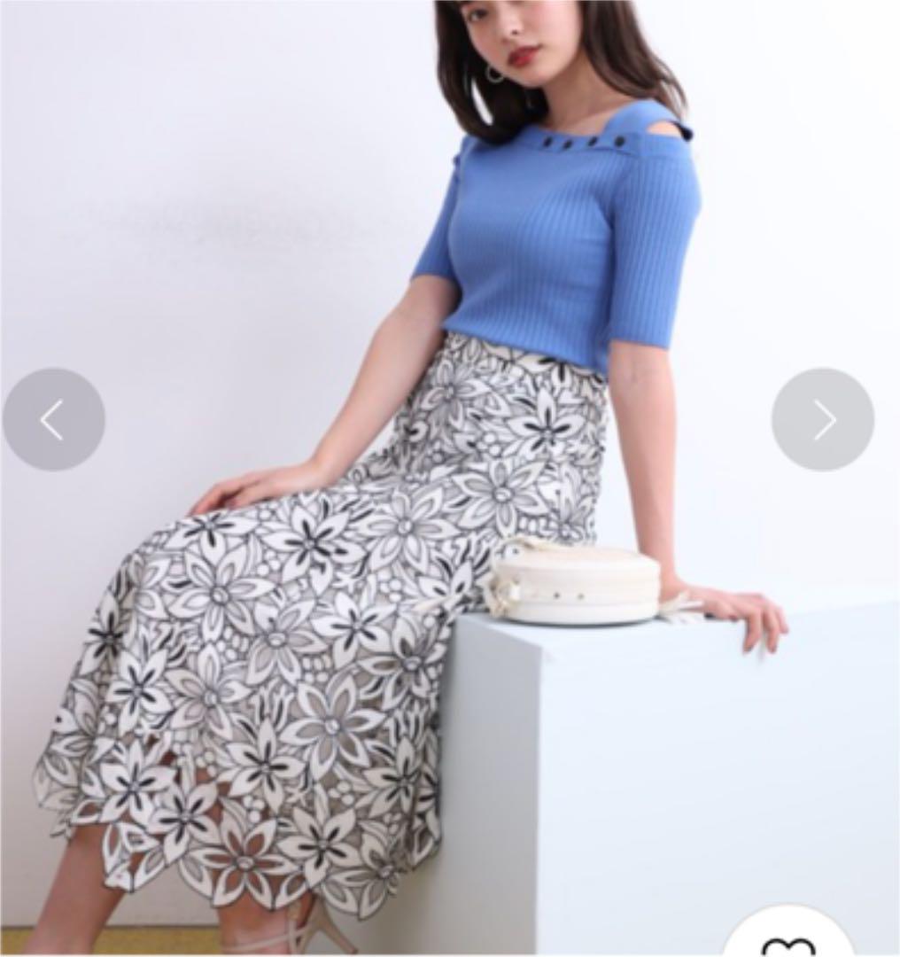 人気超激安 新品✨配色レースフレアスカート 9pDNw-m16547115651 定番正規品
