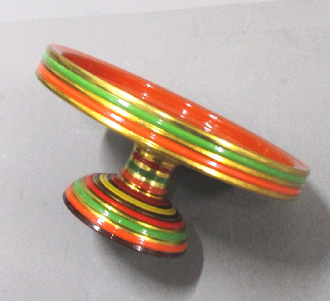 京の漆芸 象彦 独楽文高盃菓子器 ひのき共箱入り