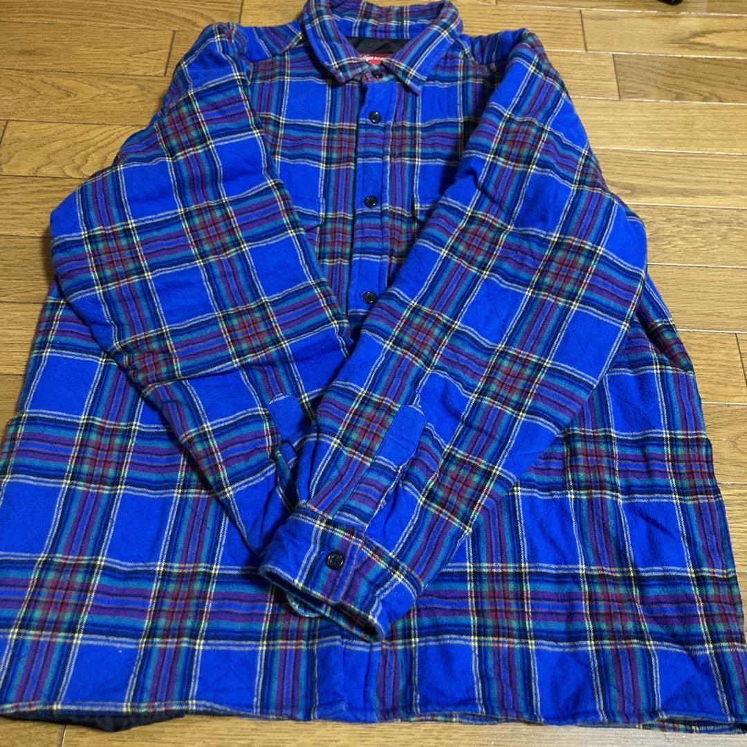 supreme Quilted Plaid Flannel Shirt M