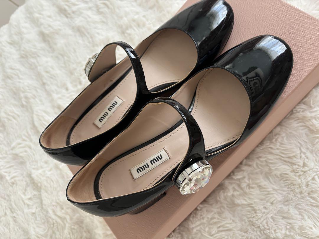 極美品♡ ミュウミュウ miumiu エナメル パンプス ブラック 37.5