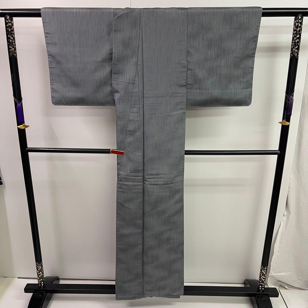小紋 木目文様 正絹 御召御納戸色(和色辞典) y217 小紋 木目文様 正絹 御召御納戸色(和色辞典) y217