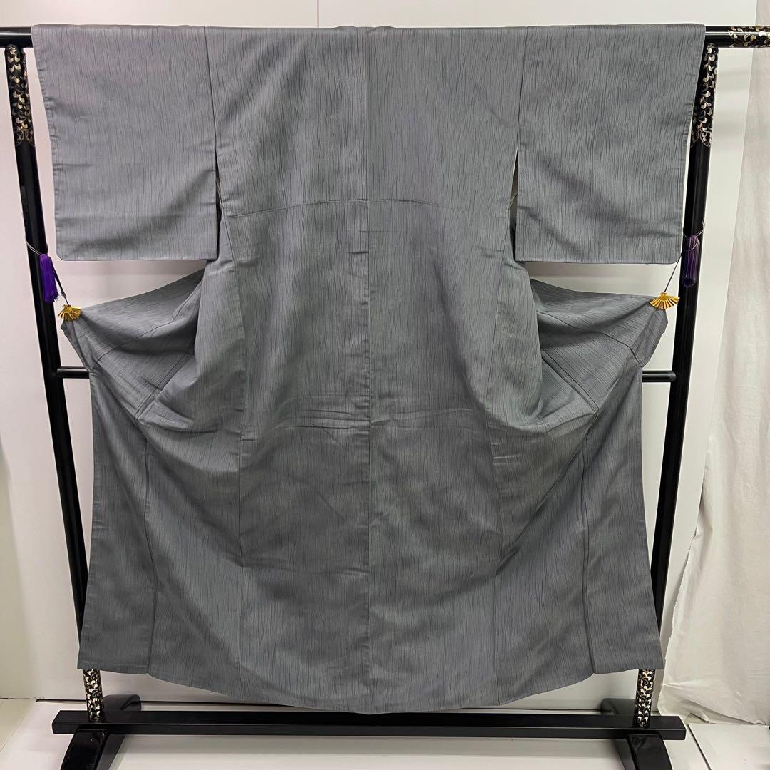 小紋 木目文様 正絹 御召御納戸色(和色辞典) y217 小紋 木目文様 正絹 御召御納戸色(和色辞典) y217