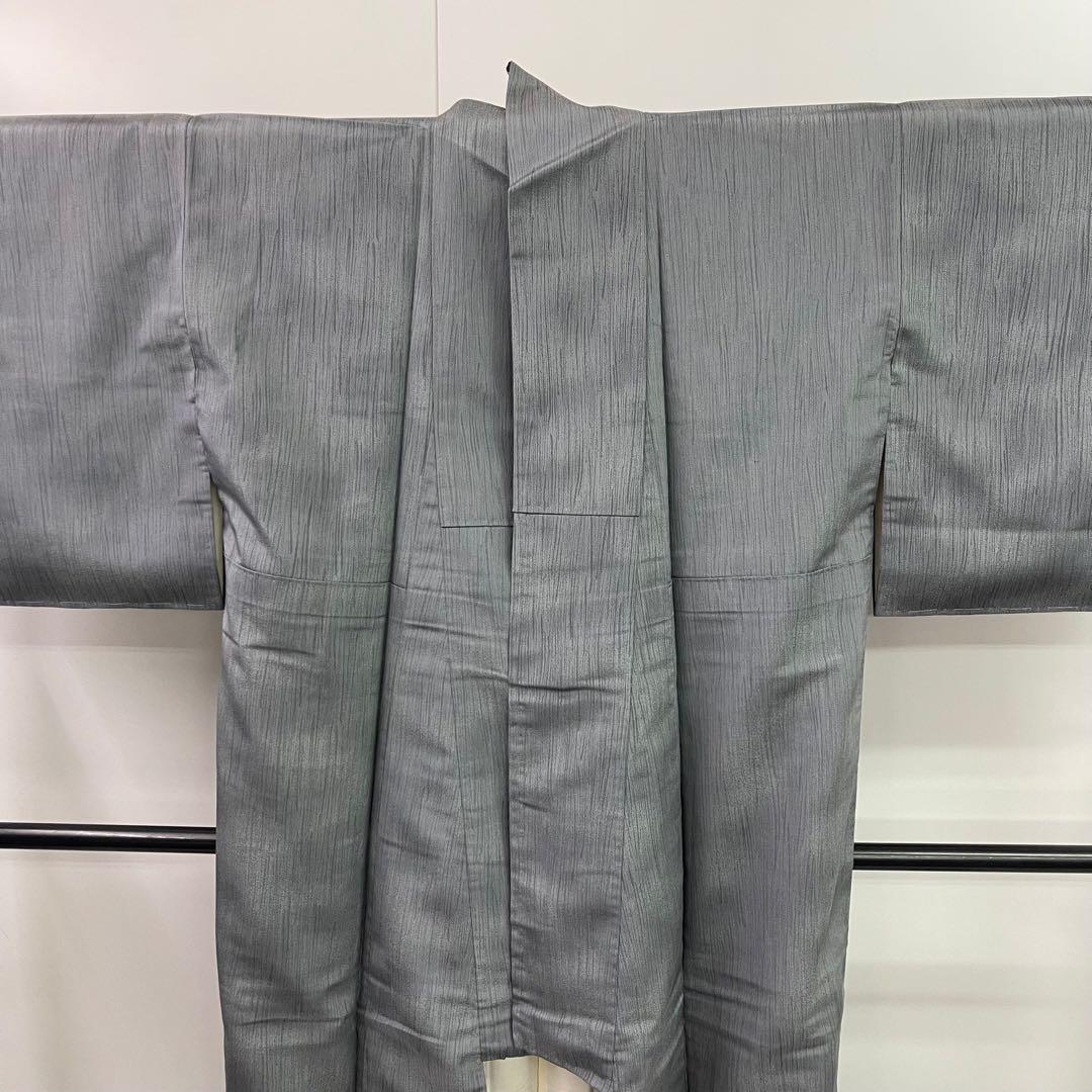 小紋 木目文様 正絹 御召御納戸色(和色辞典) y217 小紋 木目文様 正絹 御召御納戸色(和色辞典) y217