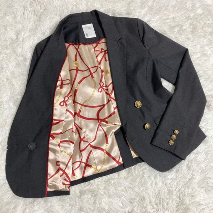 ページボーイ スーツ ダブルボタン 金ボタン 総裏 レディース おしゃれ