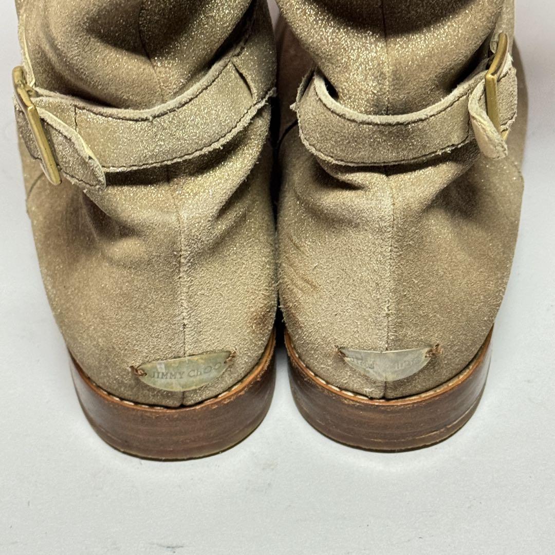 JIMMY CHOO レザーブーツ ゴールド ジャンク品