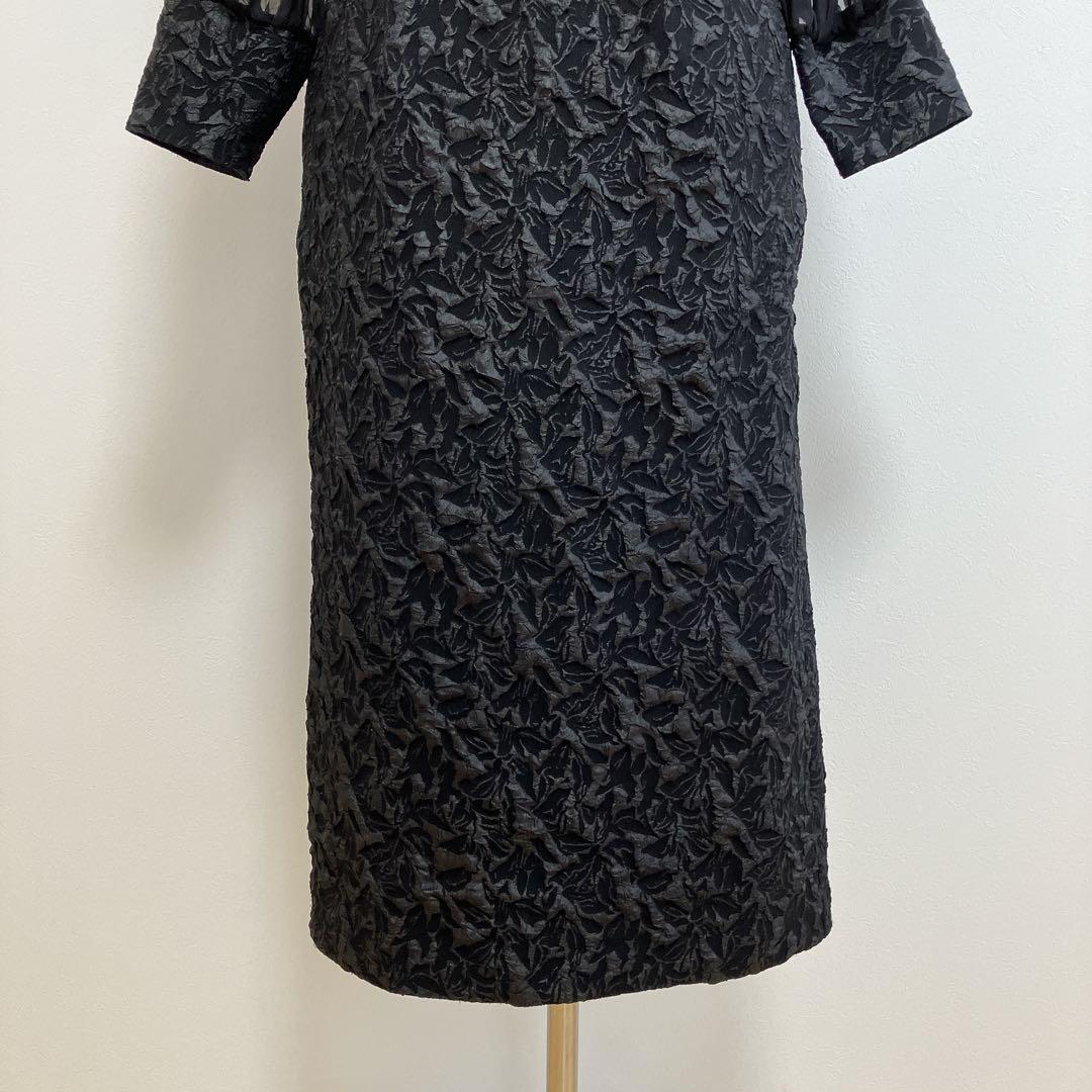 ◎Dorry Doll シアーパフスリーブジャガードドレス ベージュ 結婚式