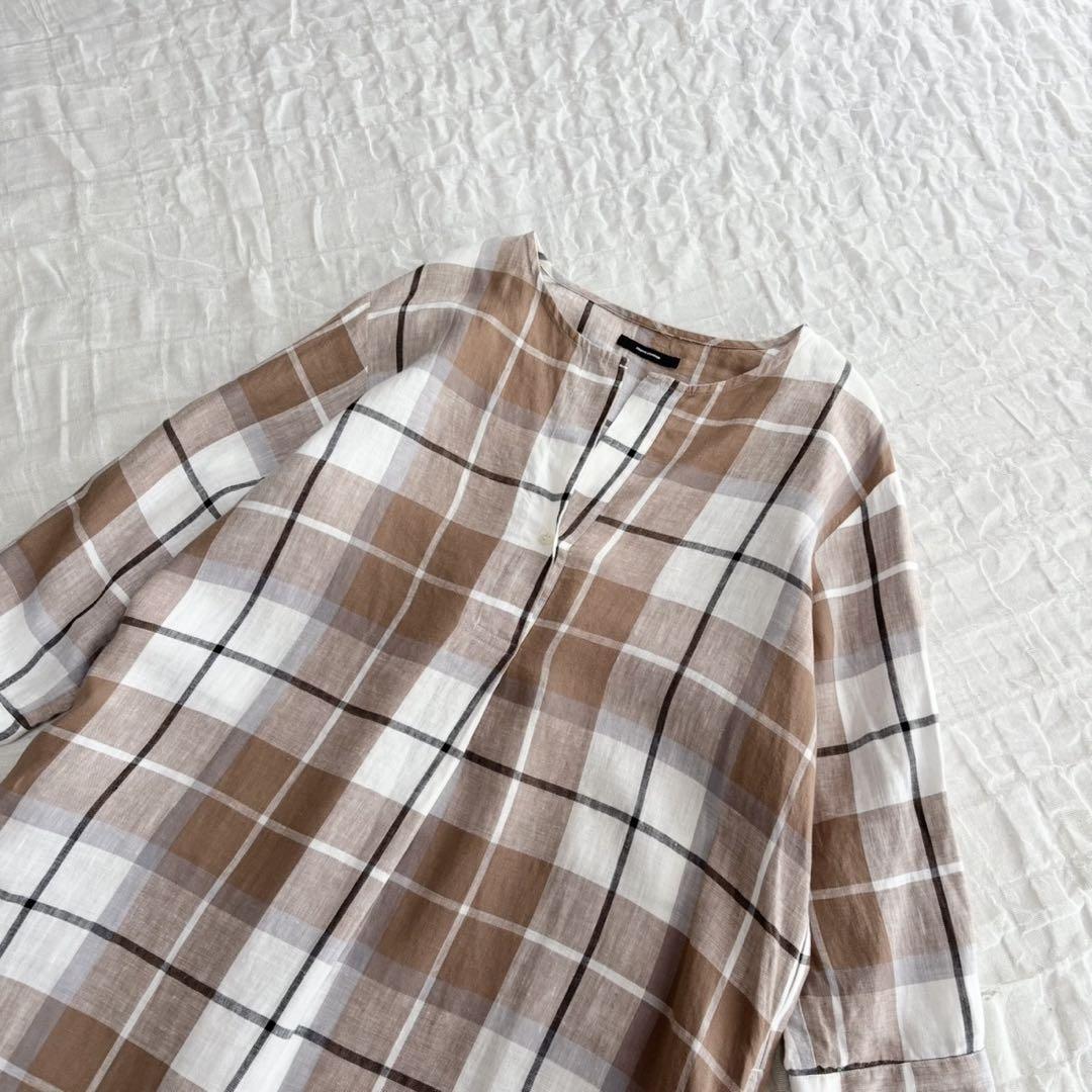 【美品】 ジャーナルスタンダード 40リネンチェックワンピース ロングワンピース 【美品】 ジャーナルスタンダード 40リネンチェックワンピース ロングワンピース