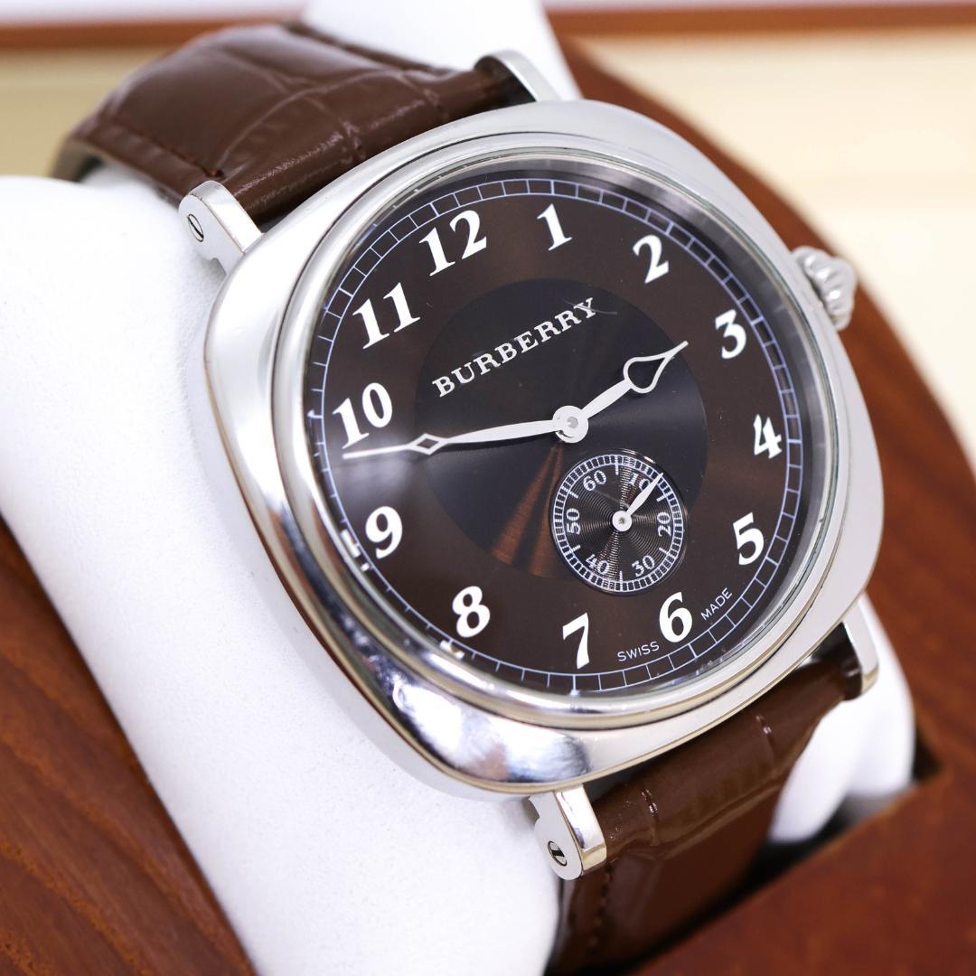 稼働 BURBERRY 腕時計 BU1701 スモセコ ブラウン メンズ1669