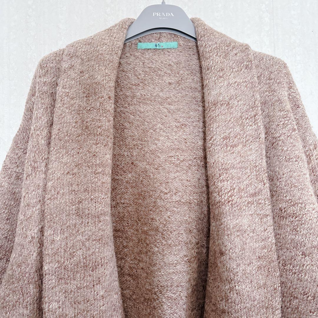 【美品】45R ノアランド三つ杢カウチンボレロ カーディガン ブラウン系 【美品】45R ノアランド三つ杢カウチンボレロ カーディガン ブラウン系