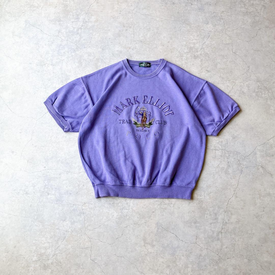 00s Y2K POLO archive 半袖スウェット パープル アーカイブ