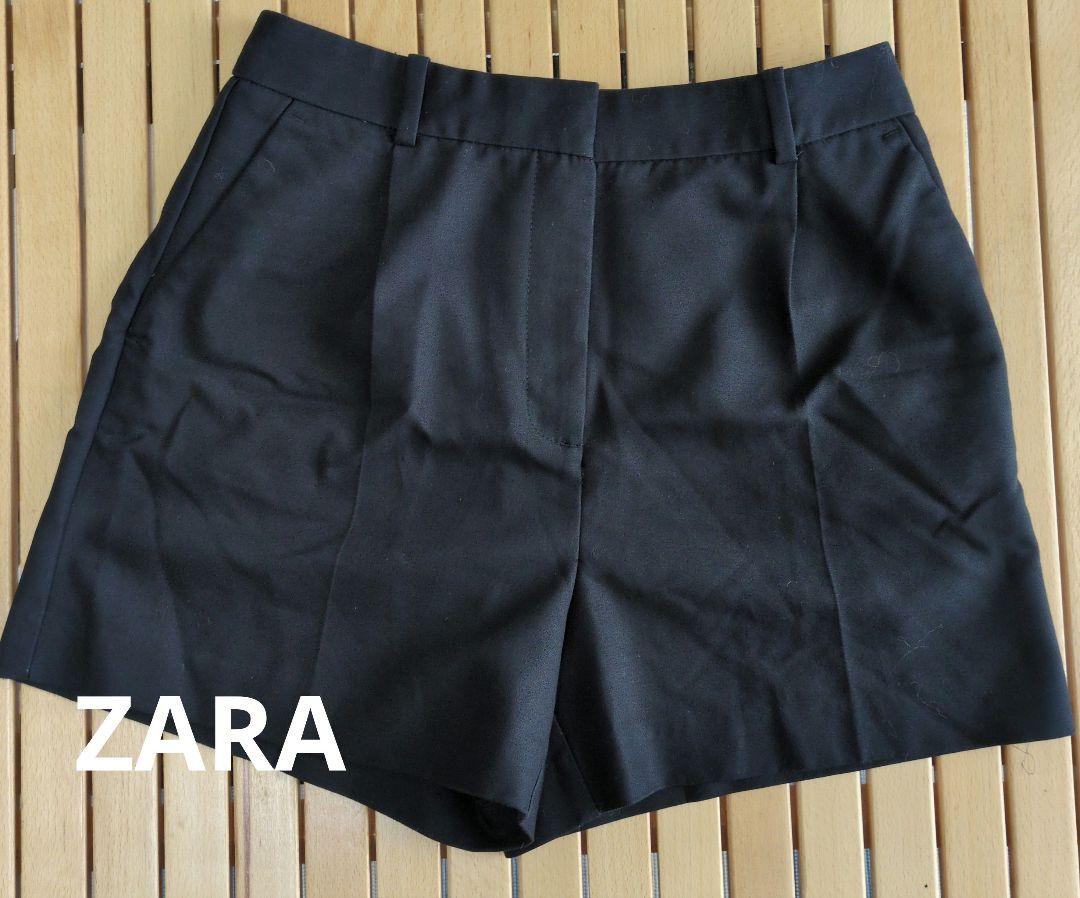 ZARA - ザラ リネンショートパンツ レディース L ブラック/黒