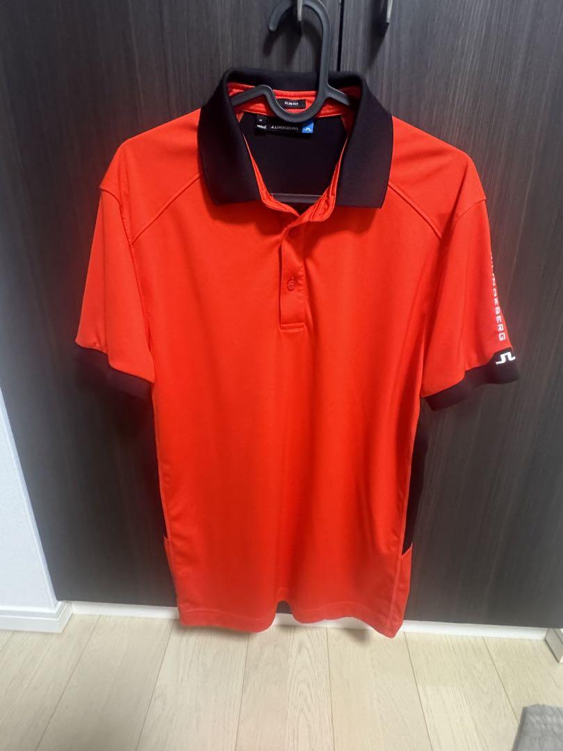 J.LINDEBERG 赤 スリムフィット ポロシャツ M