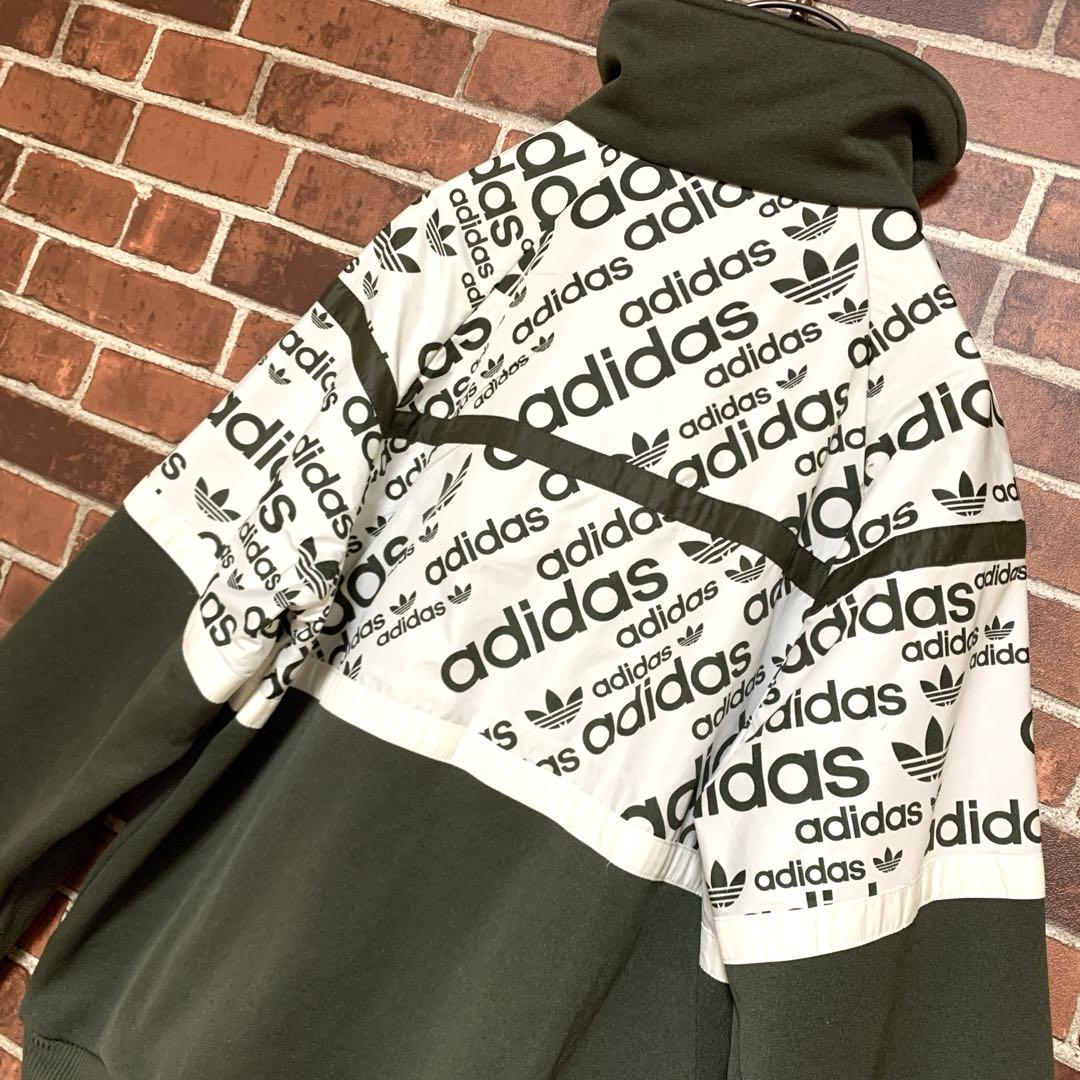 【希少デザイン】adidas★アディダス総柄★トラックジャケット★オリーブカラー 画像10