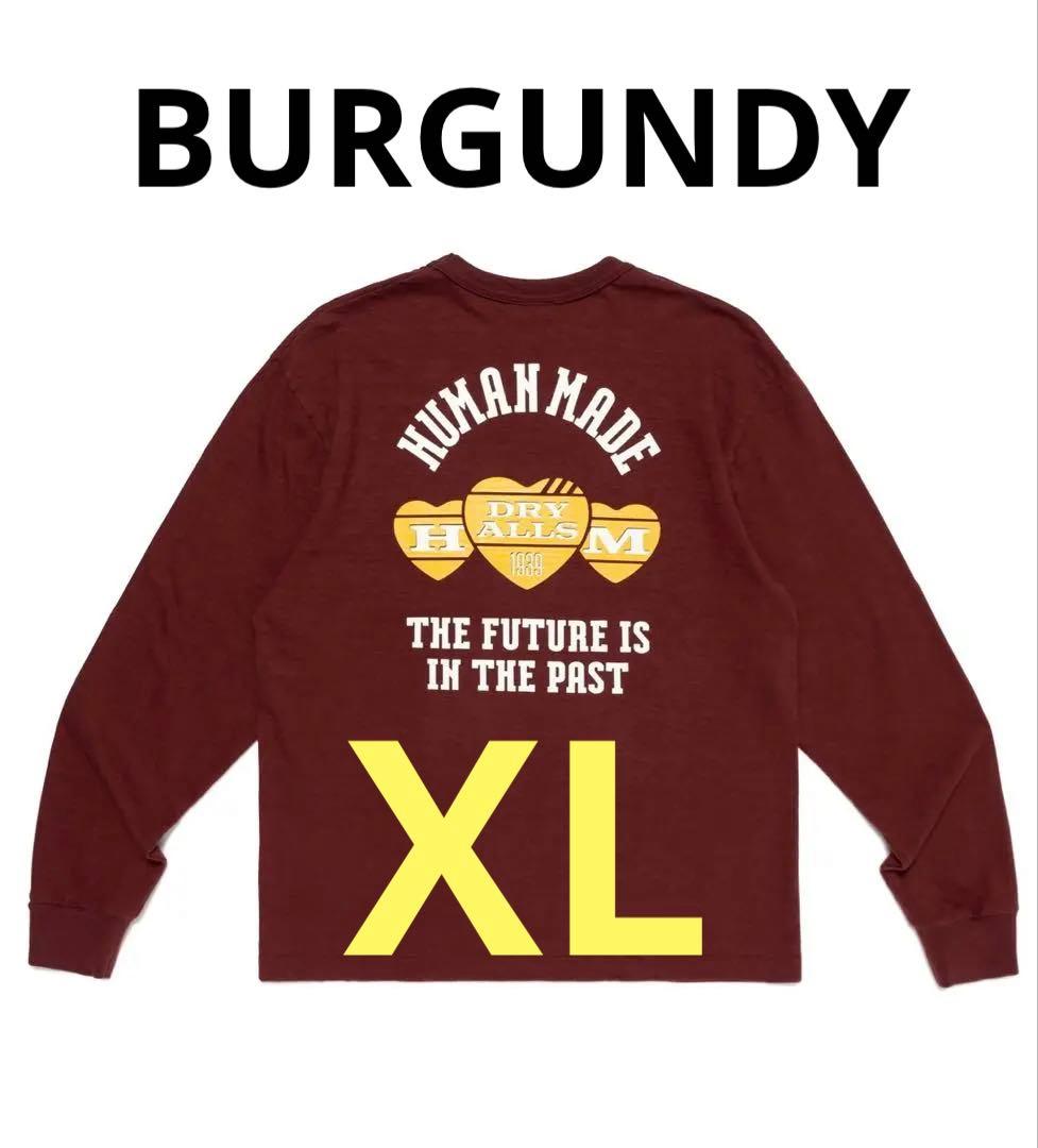 human made GRAPHIC L/S T-SHIRT BURGUNDY