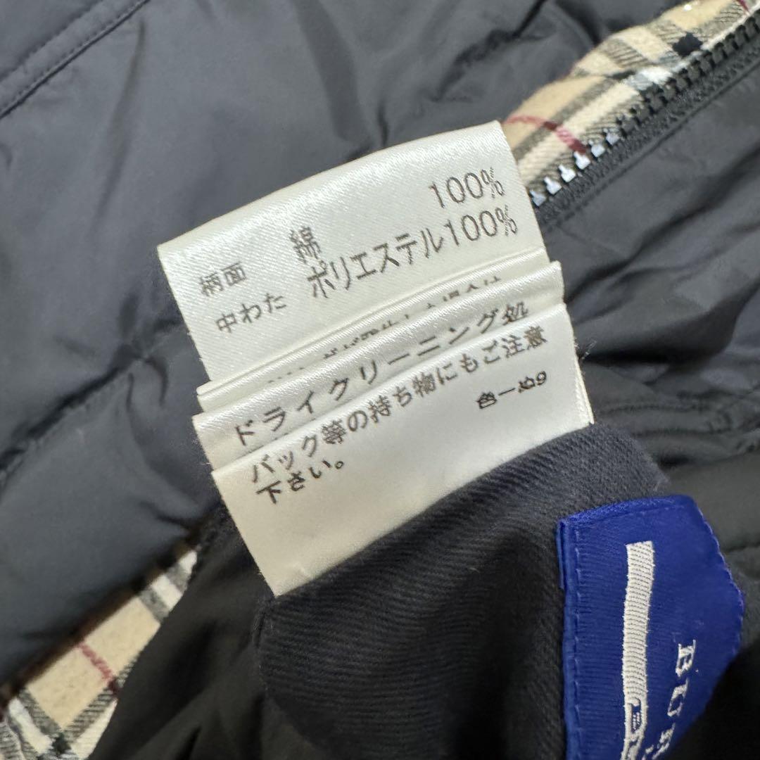 極美品 バーバリー ブルーレーベル リバーシブル 中綿 ブルゾン