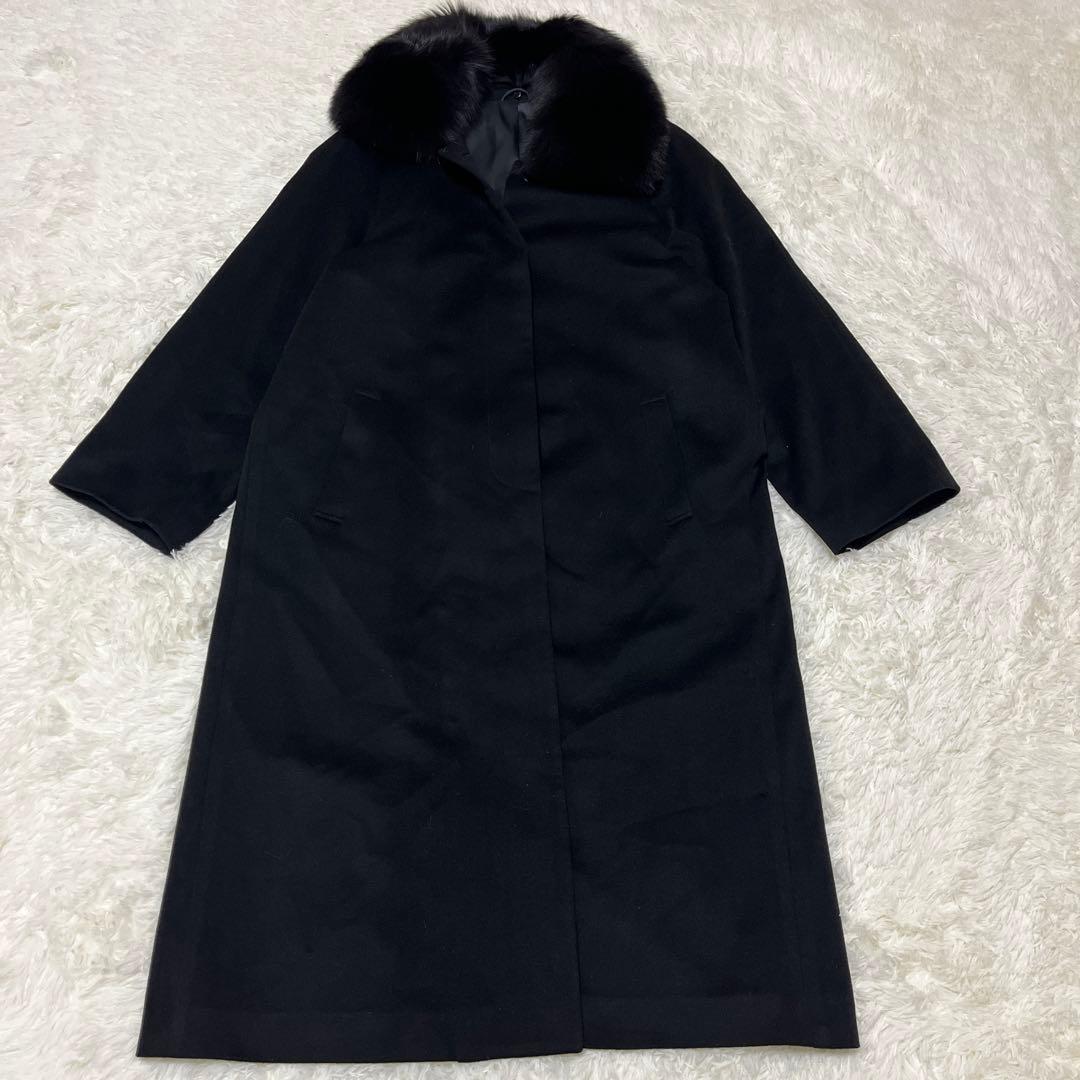 チェスターコート/メンズ/ブラック/カシミヤ100%