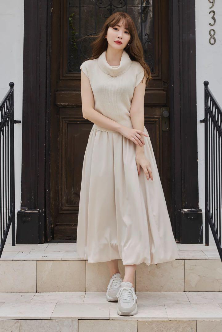 herlipto Gather Balloon Long Skirt