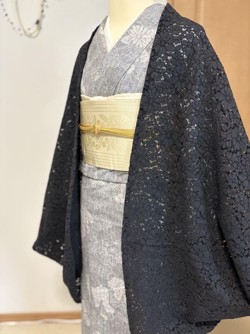 長羽織り　ブラック　レース　モモンガコート　和装コート　羽織 5,500円