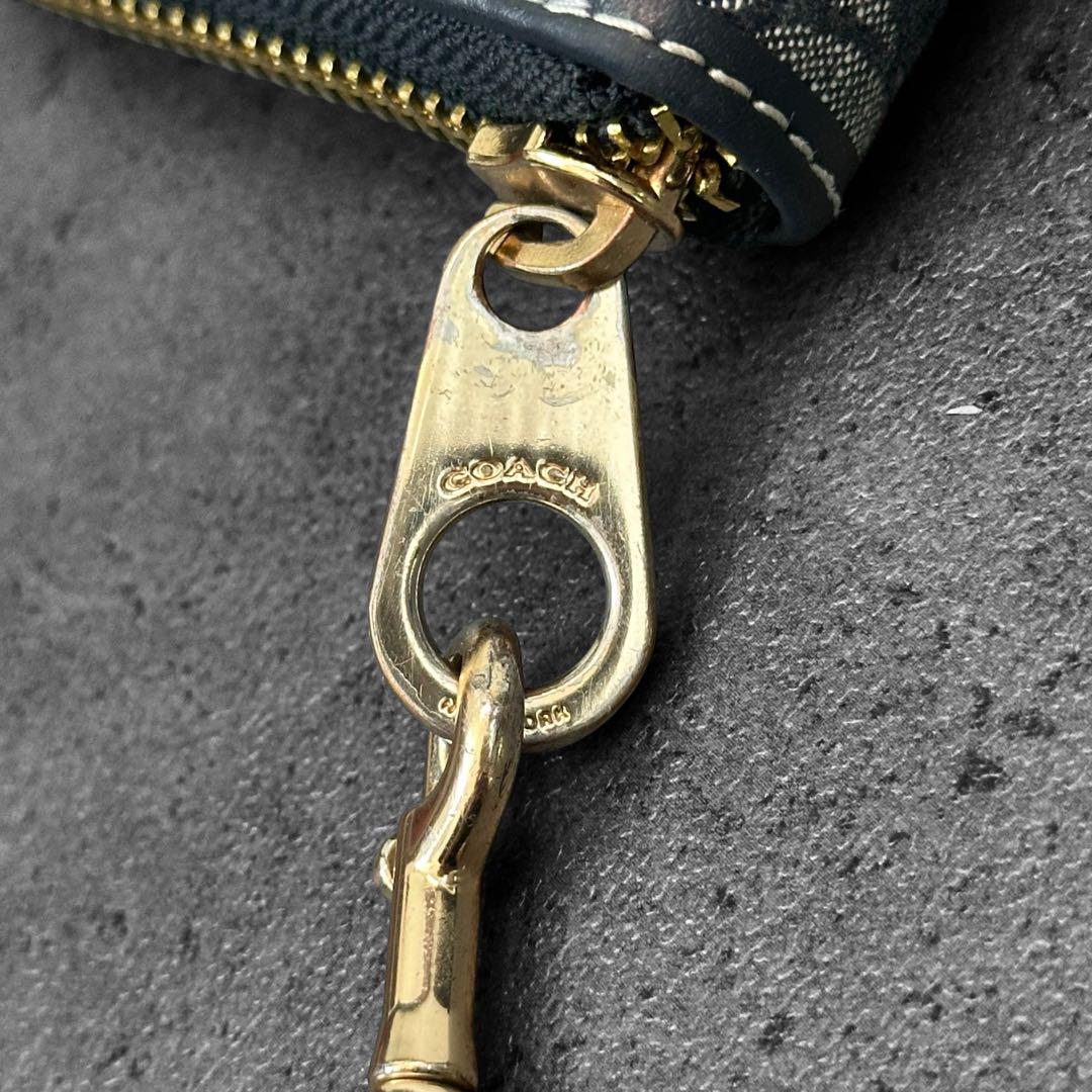 未使用✨訳あり✨COACH 長財布 デニム シグネチャー アラウンド