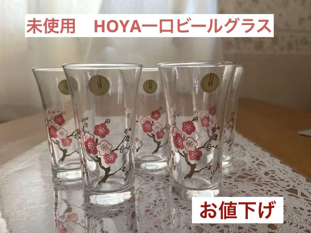 HOYA 一口ビールグラス5個セット昭和レトロ
