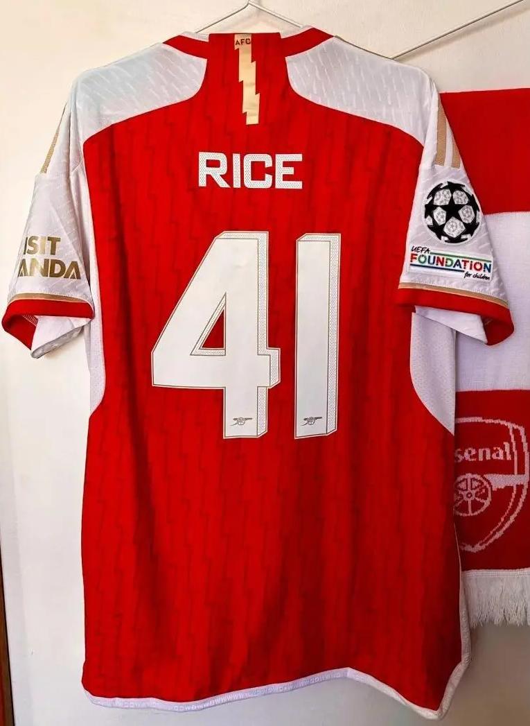 adidas Arsenal Home Rice 41 Jersey 2023-2024 (Premier League)