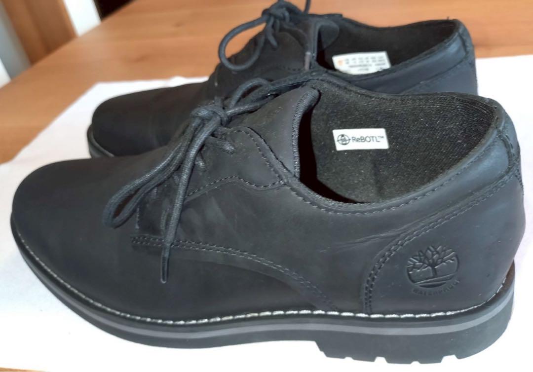【美品】Timberland ブラックレザーシューズウォータープルーフ　26cm