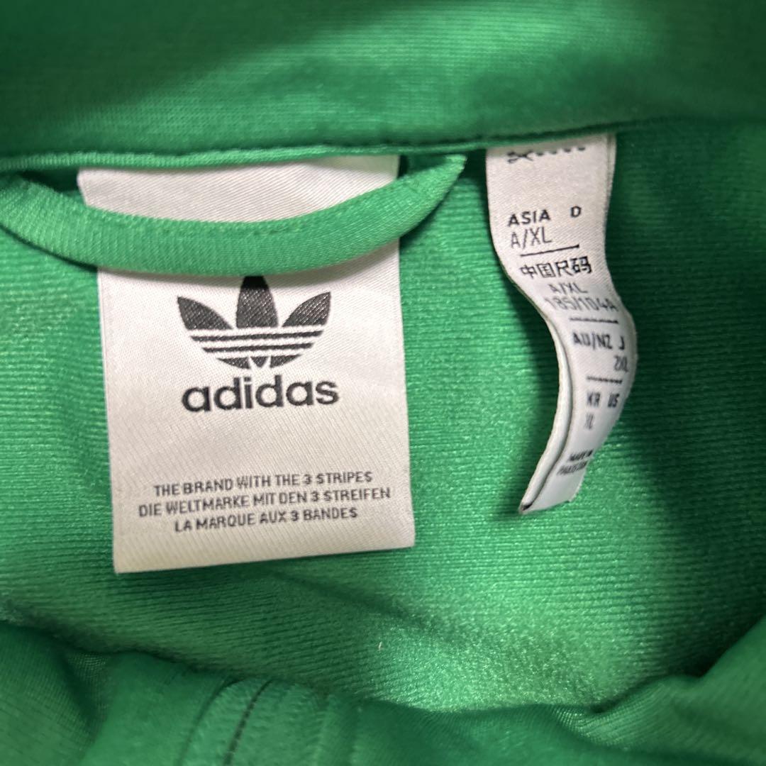adidas グリーンジャージジャケット A/XL